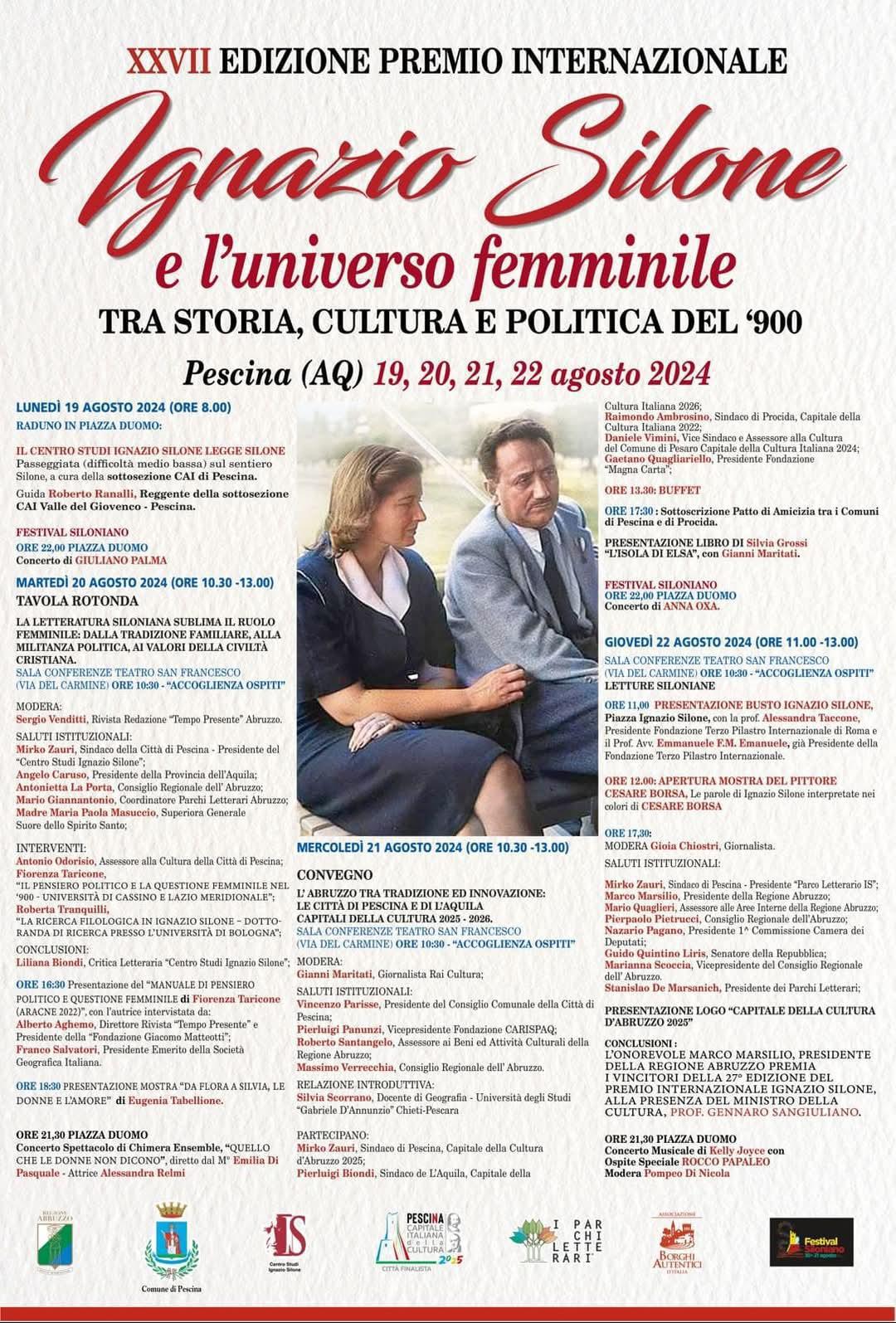 27esima Edizione Premio Silone (Agosto 2024) 27esima Edizione Premio Silone (Agosto 2024)