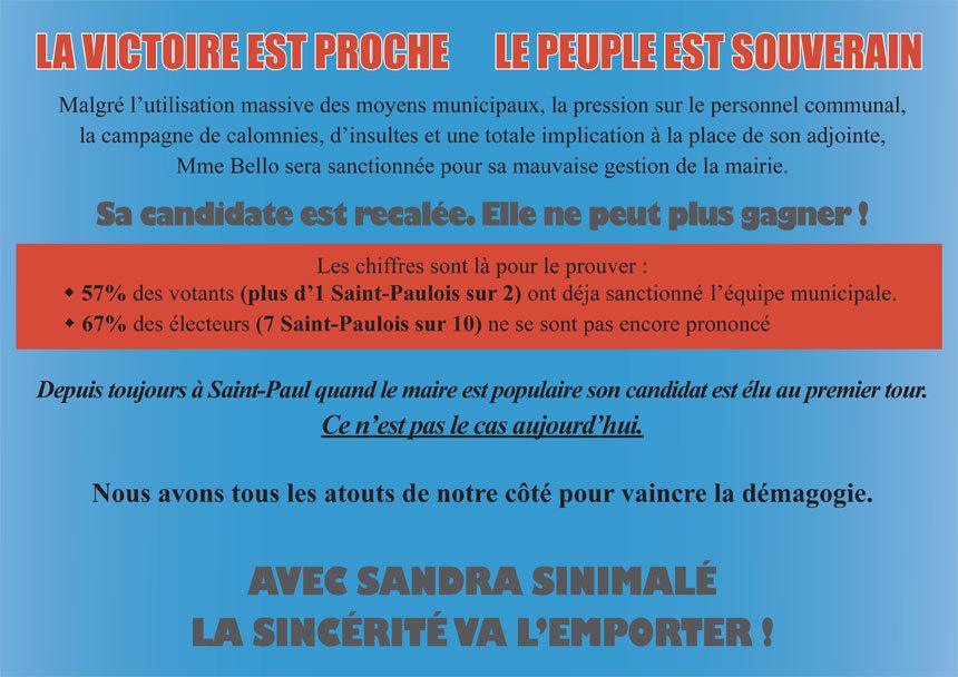 Sandra Sinimalé : "Pour vaincre la démagogie"