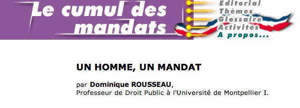 UN HOMME, UN MANDAT