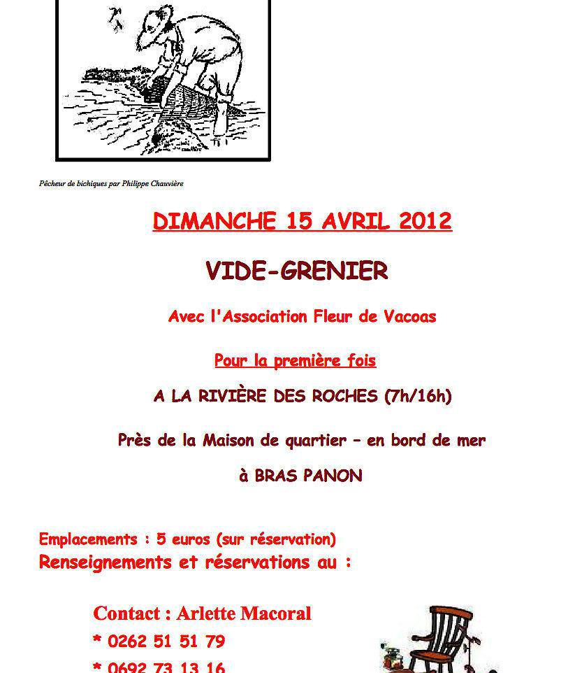 Vide grenier à la Rivière des Roches
