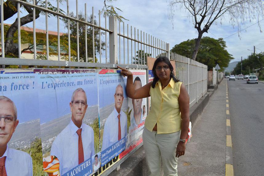 Danon Lutchmee Odayen : "De quel droit, M. Lacouture colle ses affiches sur mon panneau ?"