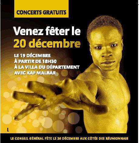 "Fet Caf" le 19 décembre avec Kaf Malbar à la Villa du Département
