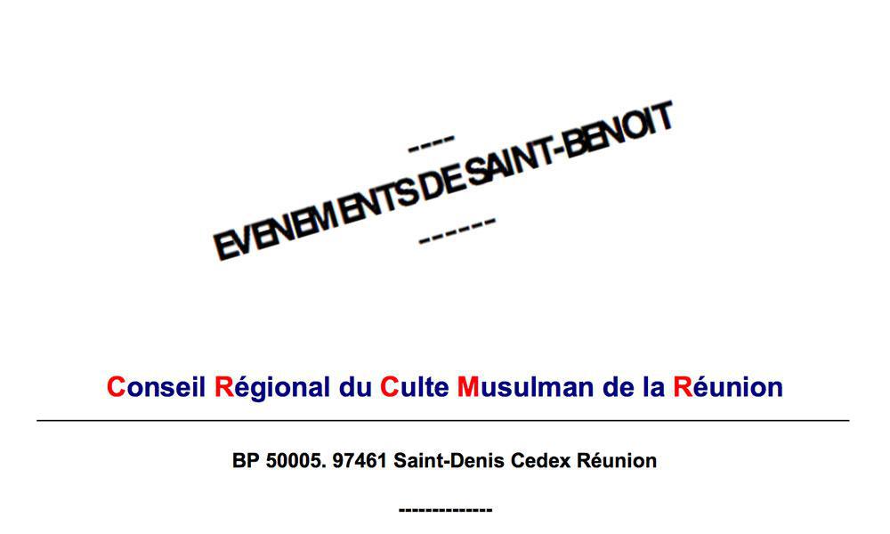 EVENEMENTS DE SAINT-BENOIT
