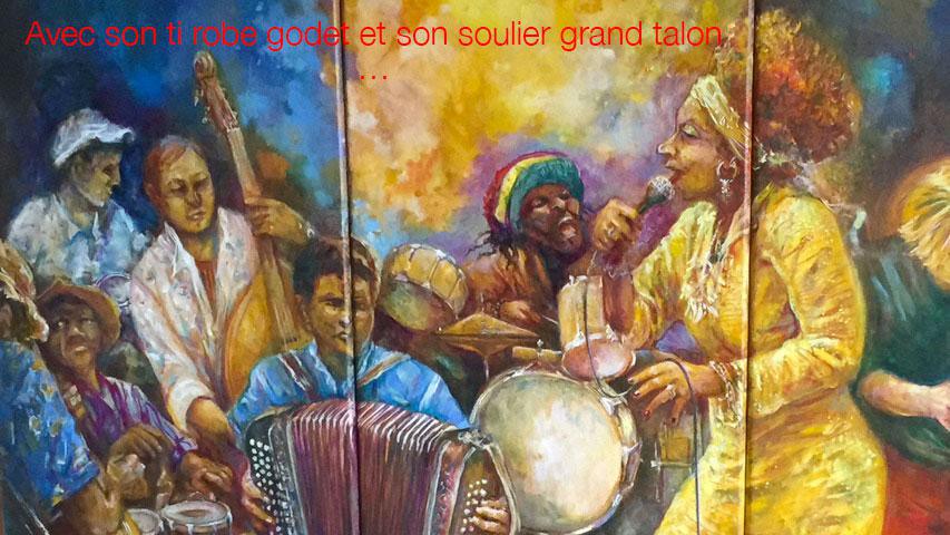 Avec son ti robe godet et son soulier grand talon…