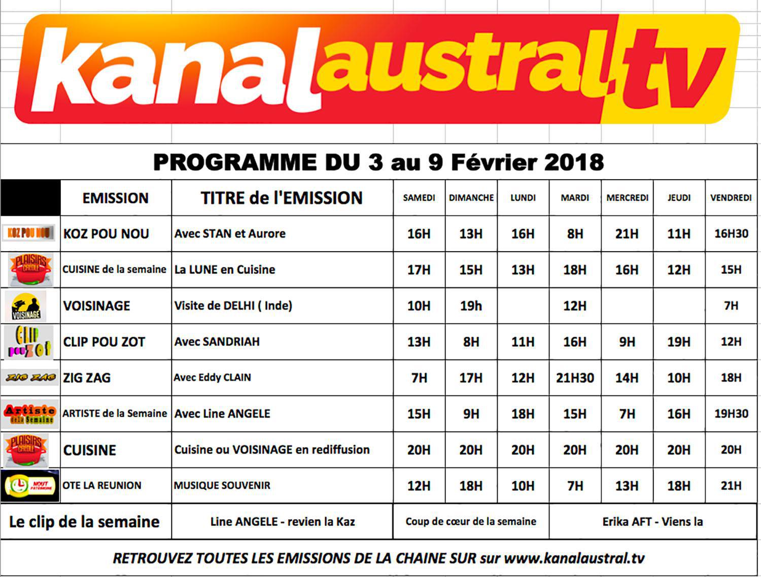 3 au 9 FEVRIER 2018