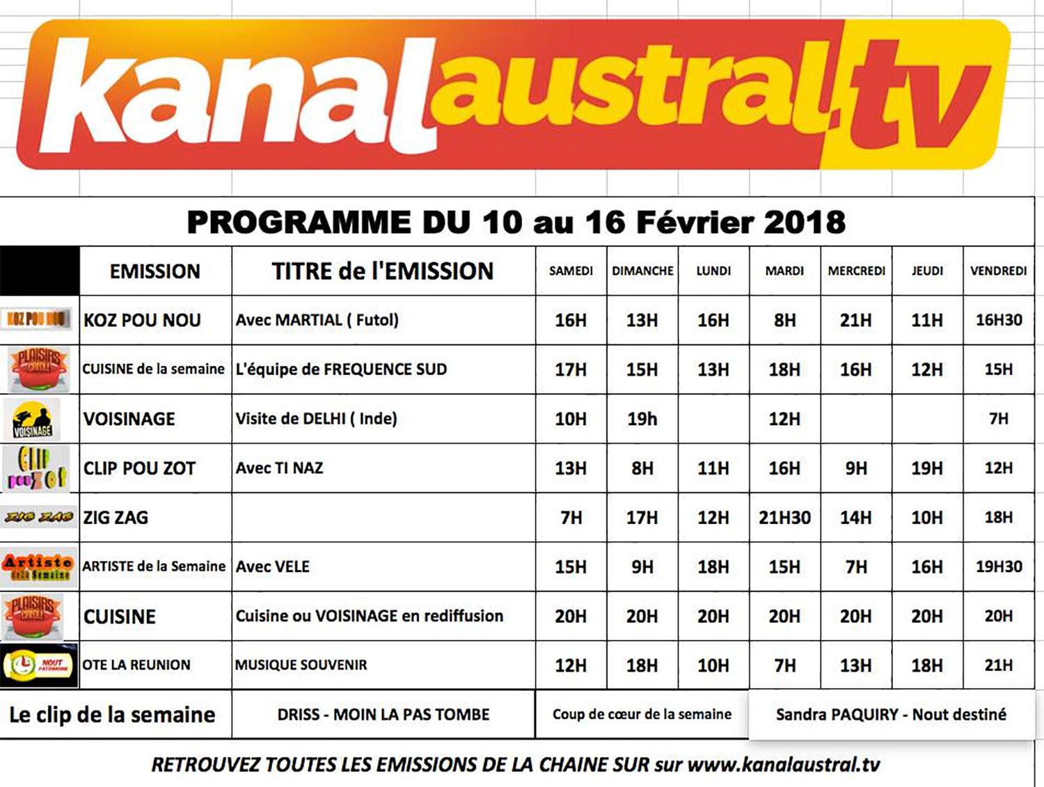 10 au 16 FEVRIER 2018