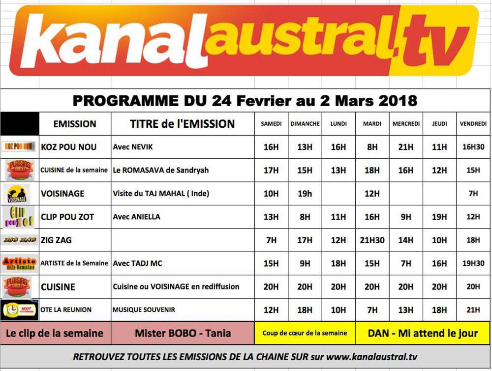 24 FEVRIER au 2 MARS 2018