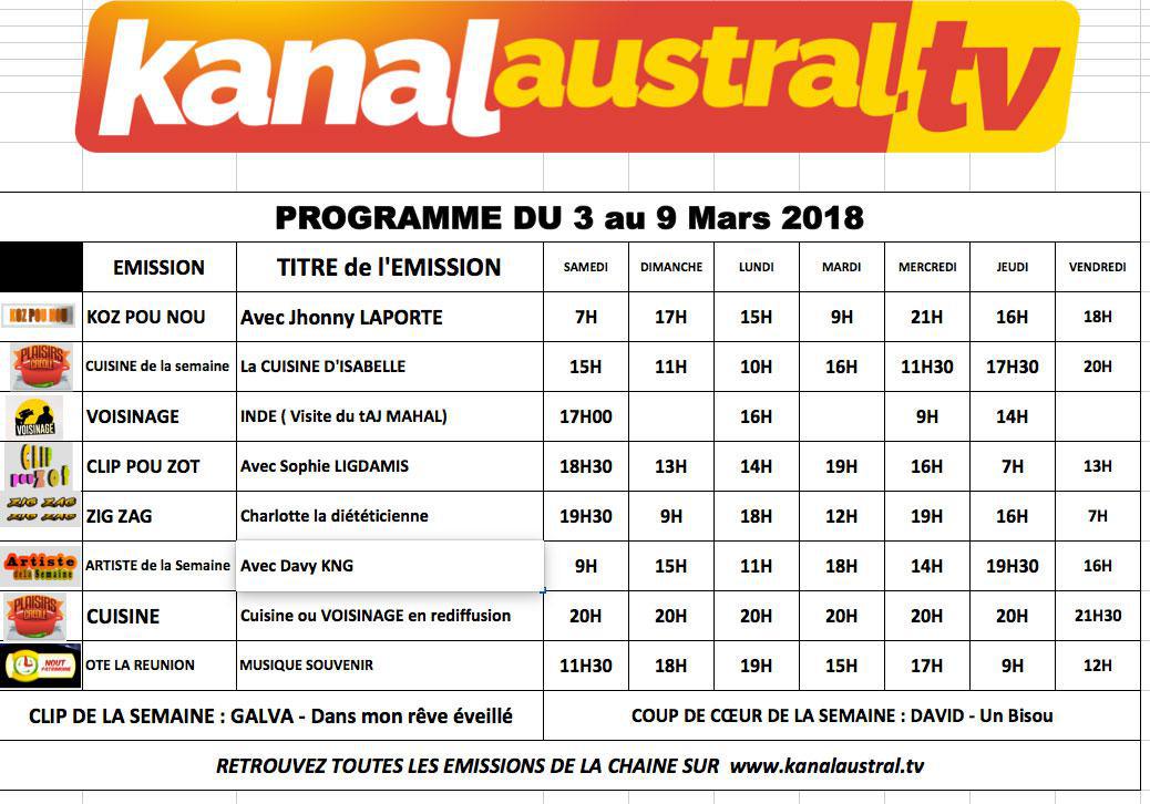 3 au 9 MARS 2018