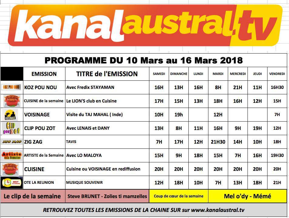 10 au 16 MARS 2018