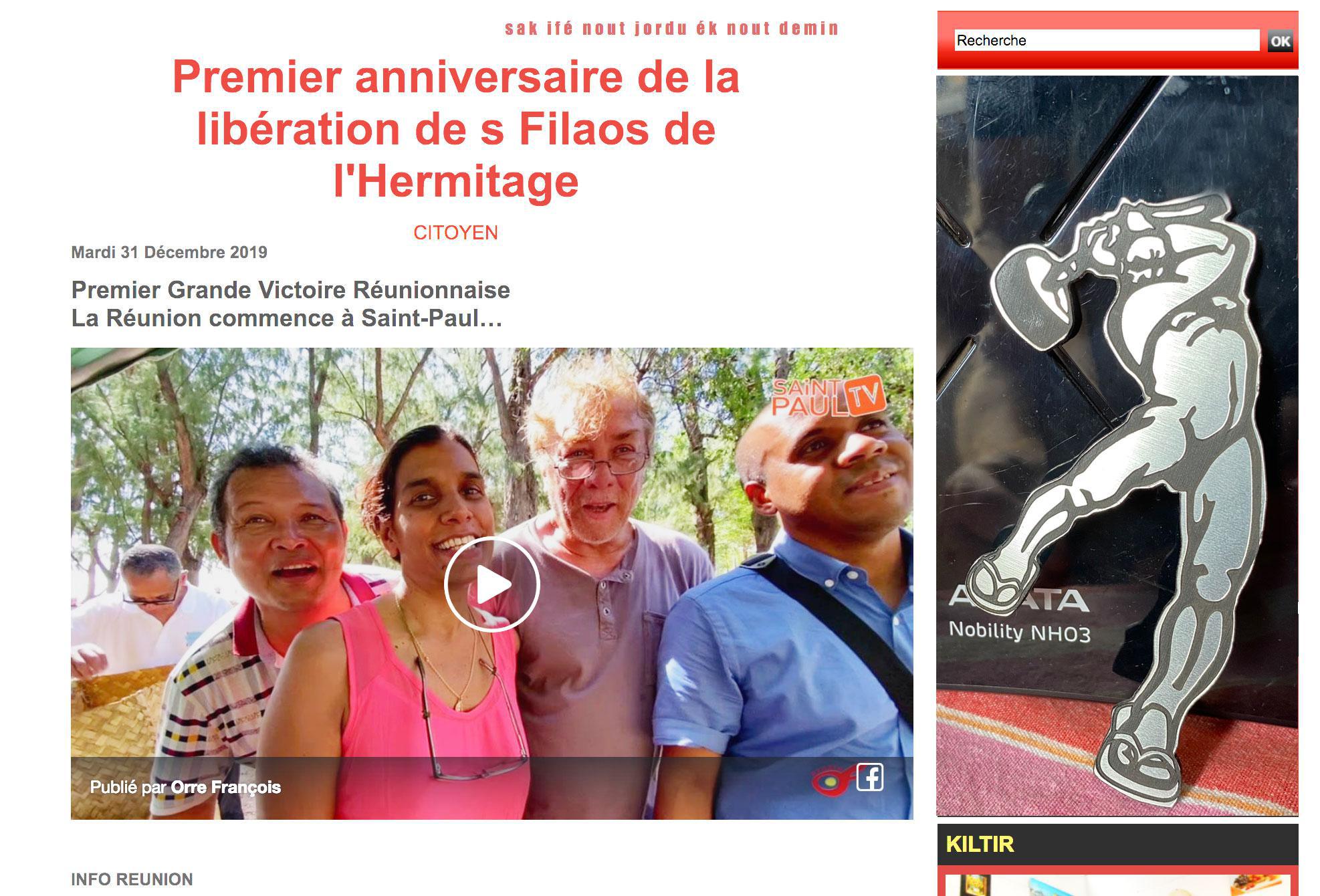 Premier anniversaire de la libération des Filaos de l'Hermitage