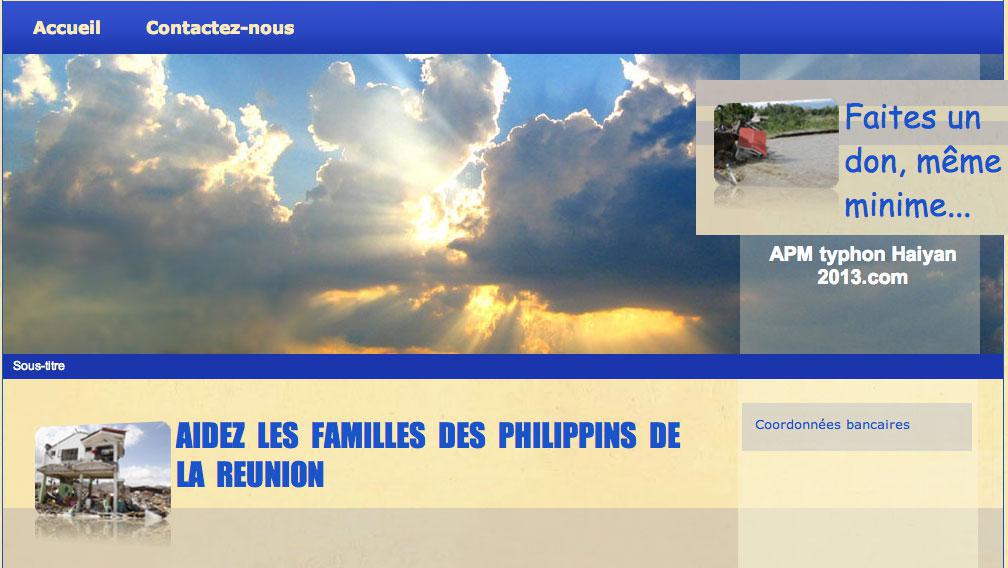 Vous pouvez aider les familles touchées par le typhon Haiyan aux Philippines.