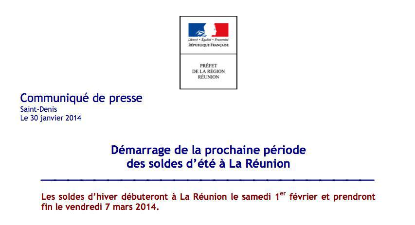 Préfecture : Démarrage de la prochaine période des soldes d’été à La Réunion