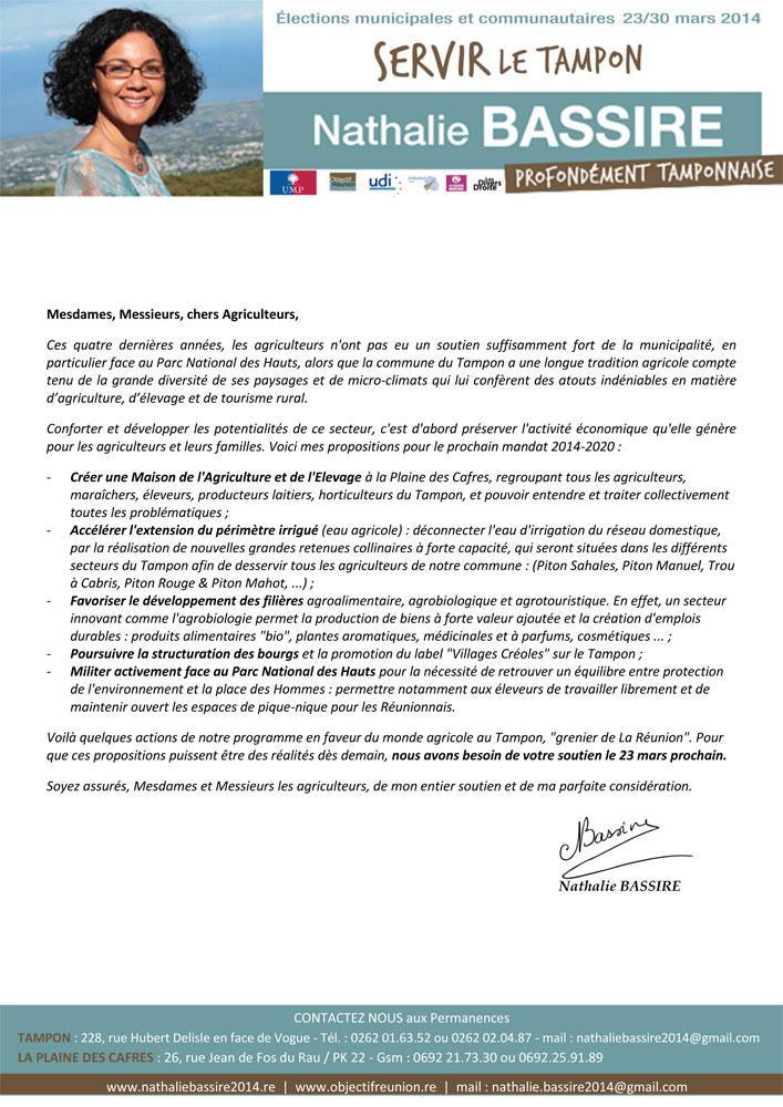 Nathalie Bassire : Conforter et développer les potentialités du secteur agricole