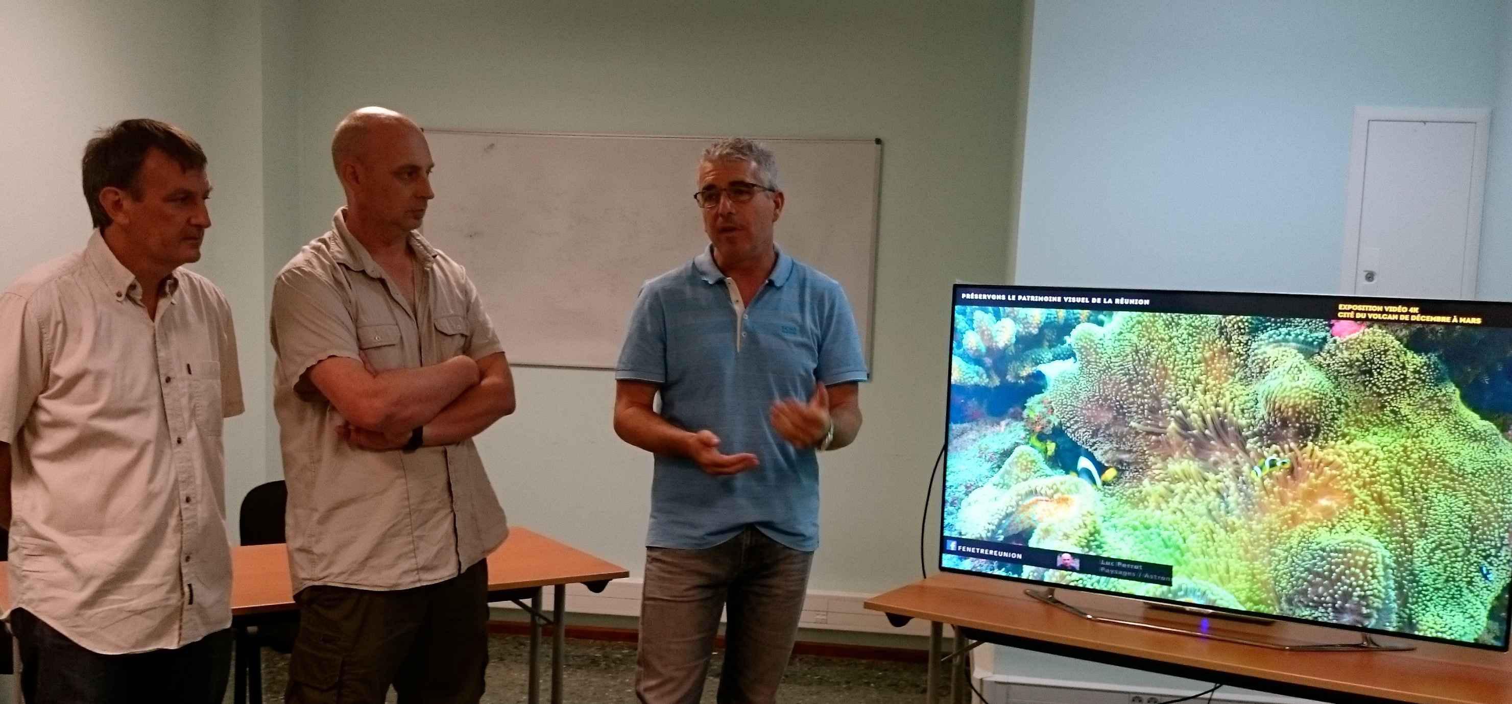 Fabrice H., coordinateur projet, Luc Perrot, auteur images ciel/paysages et James Caratini, auteur partie sous-marine