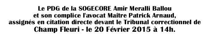 Tribunal : Le PDG de la SOGECORE Amir Meralli Ballou et son avocat Maître Patrick Arnaud