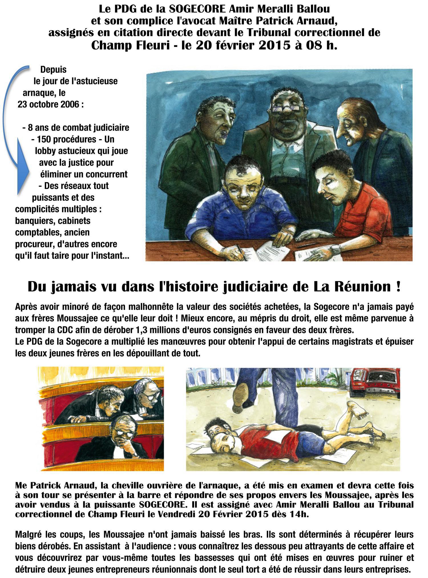 Salim Moussajee : Le PDG de la SOGECORE fera-t'il encore preuve de lâcheté en ne se présentant pas à l'audience ?