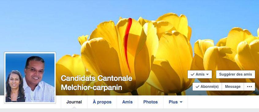 Facebook incontournable : "Candidats Cantonale Melchior-carpanin"