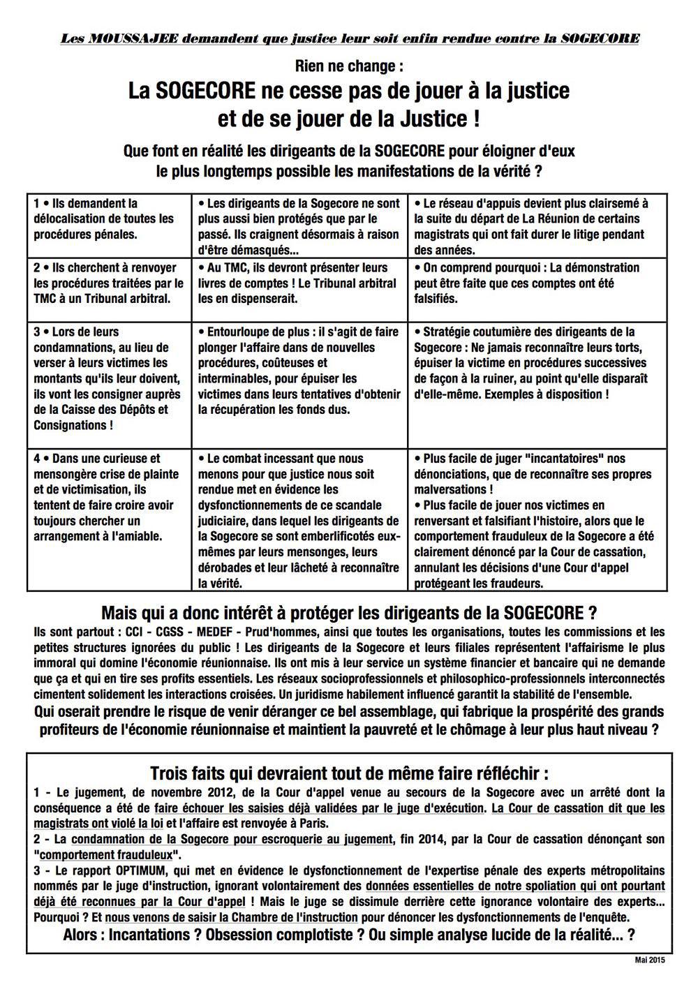 Affaire Moussajee : Mai 2015 - Que justice soit rendue !