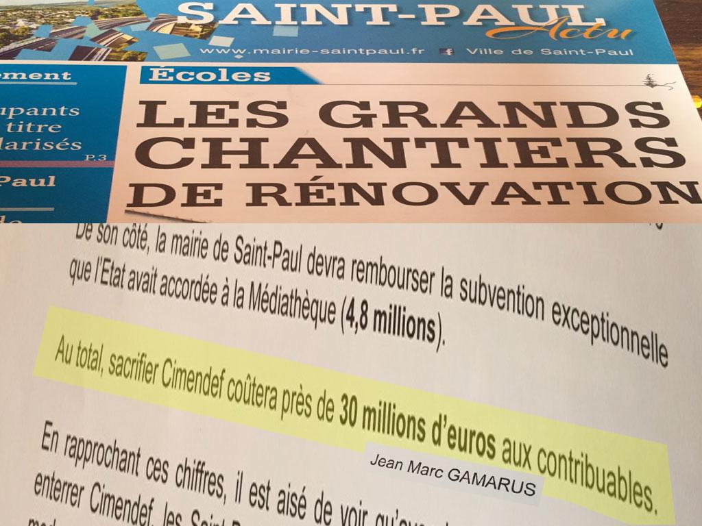 Saint-Paul : 30 Millions de plus au compte de l’équipe sortie de la mairie par Joseph Sinimalé