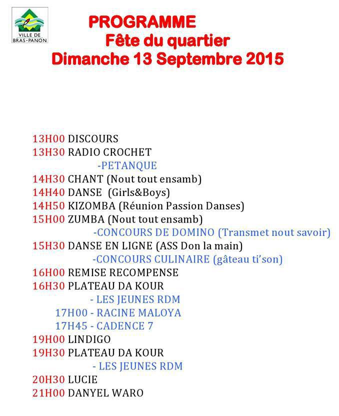 Bras-Panon en fête du Quartier