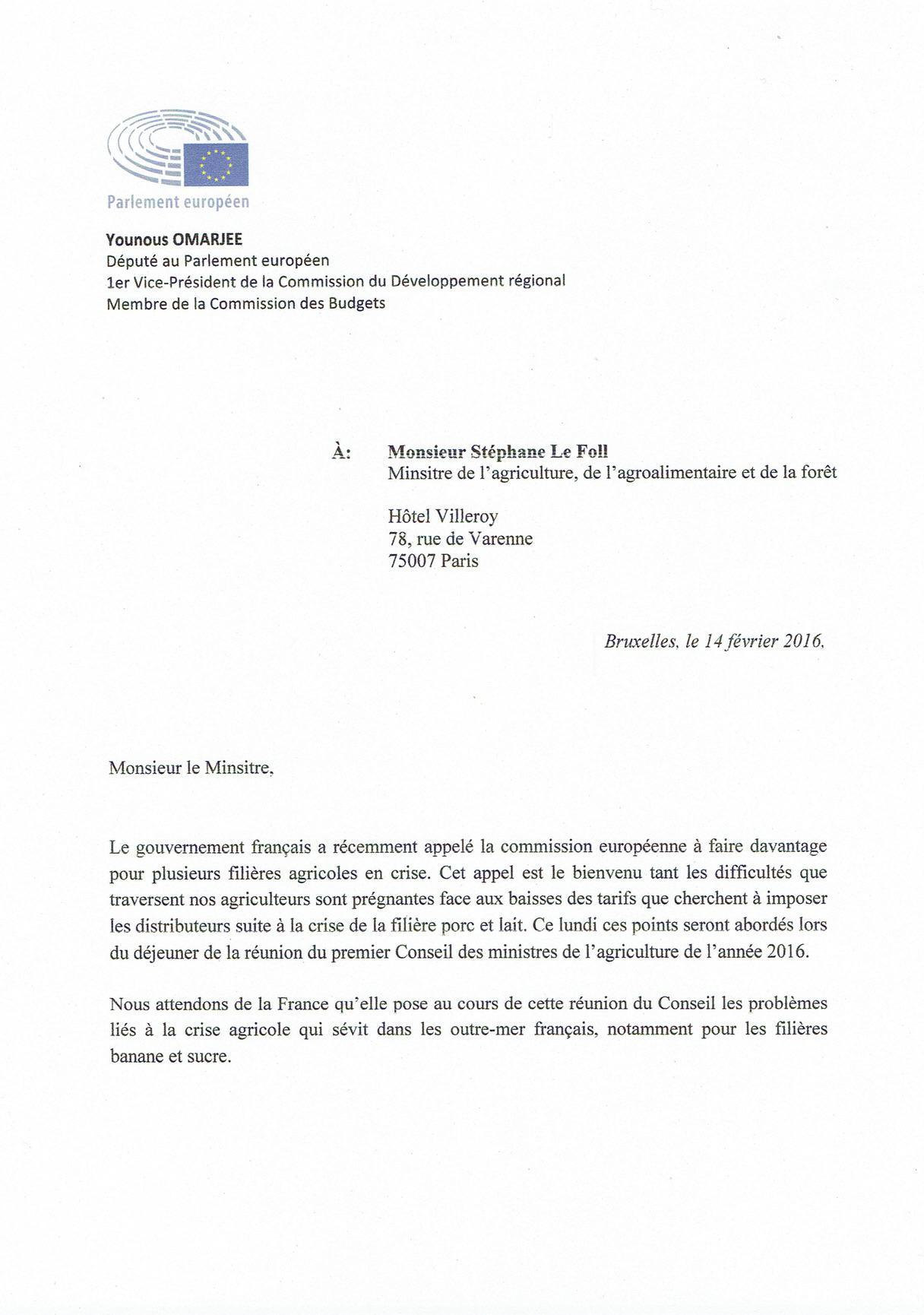 Younous OMARJEE : La filière canne-sucre et sucre spéciaux au Conseil de l'agriculture