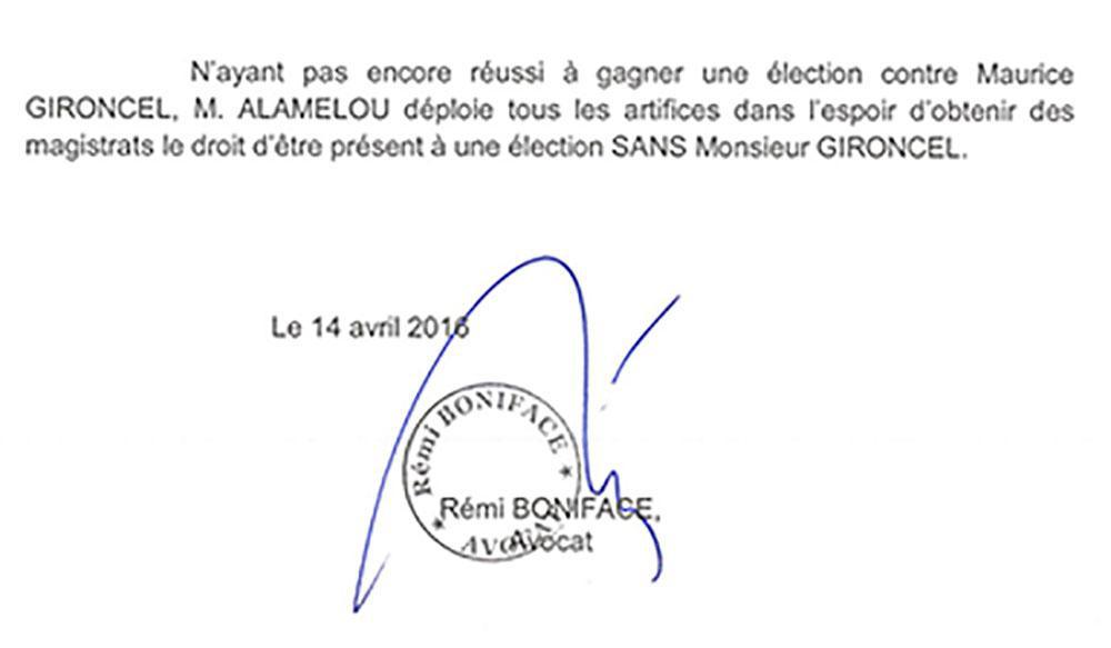 Communiqué de Maître Rémi BONIFACE