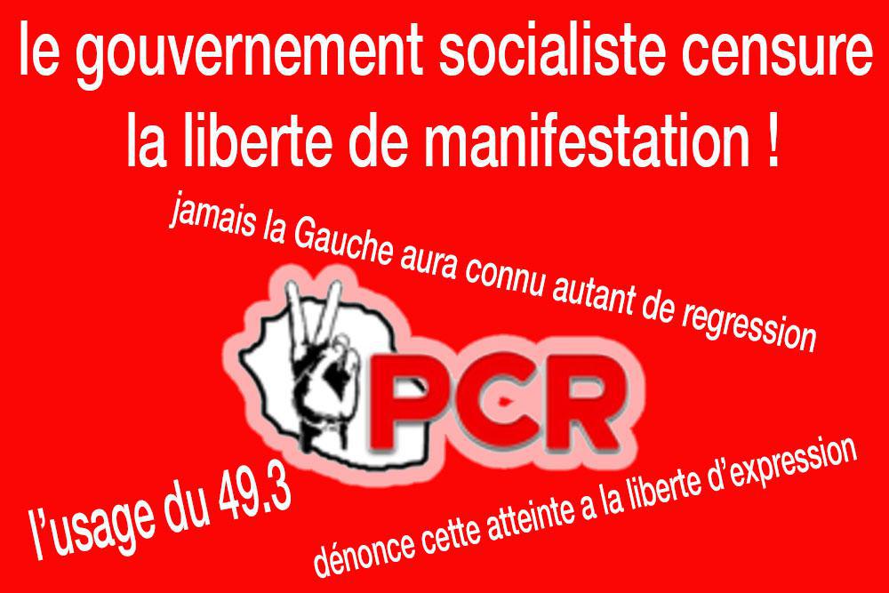 Le gouvernement socialiste censure la liberté de manifestation