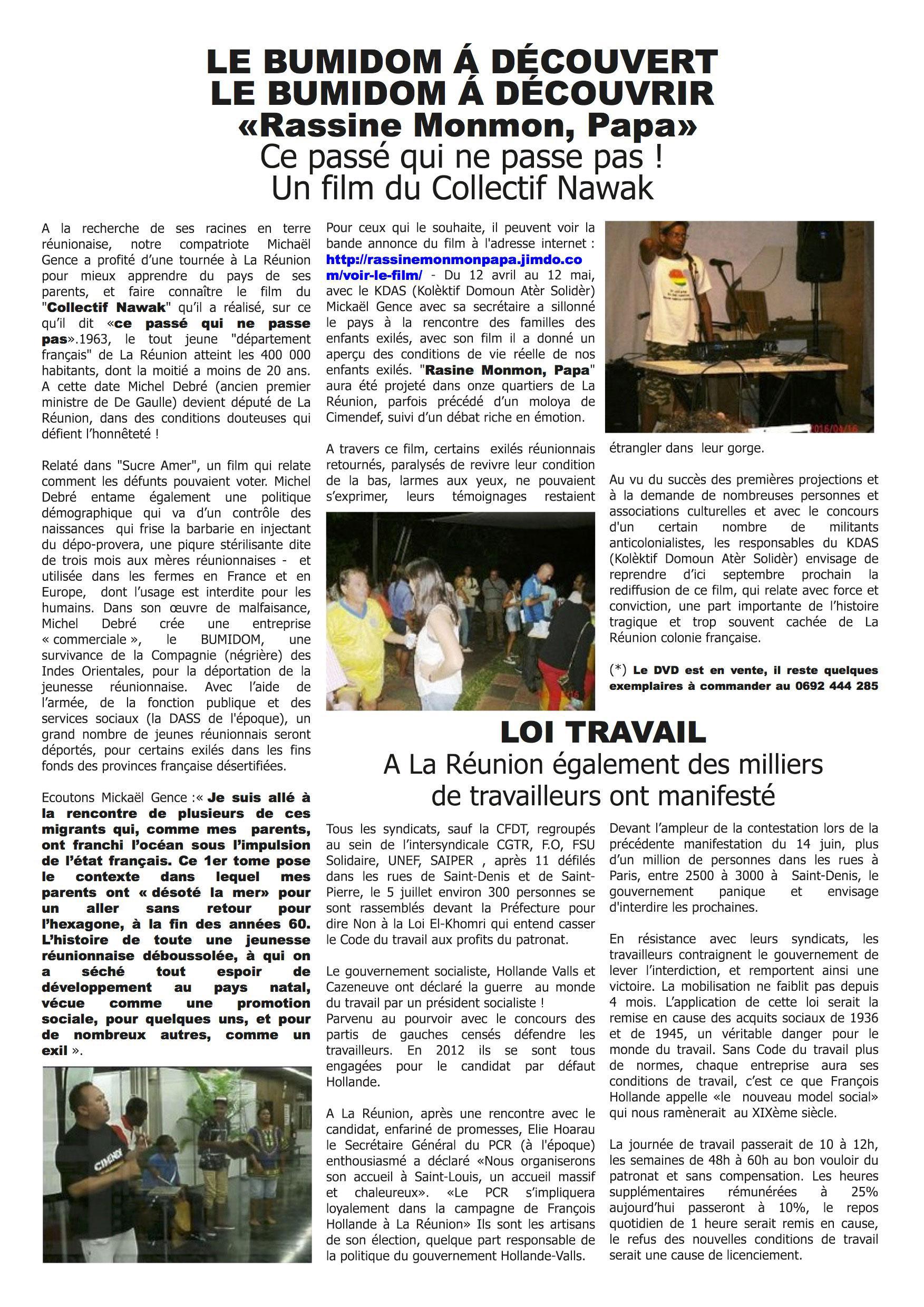 BUMIDOM et Loi Travail