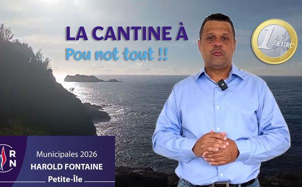 ​Harold Fontaine chante l'avenir de Petite-Île : Une cantine à 1€, c'est le début d'un nouveau programme !