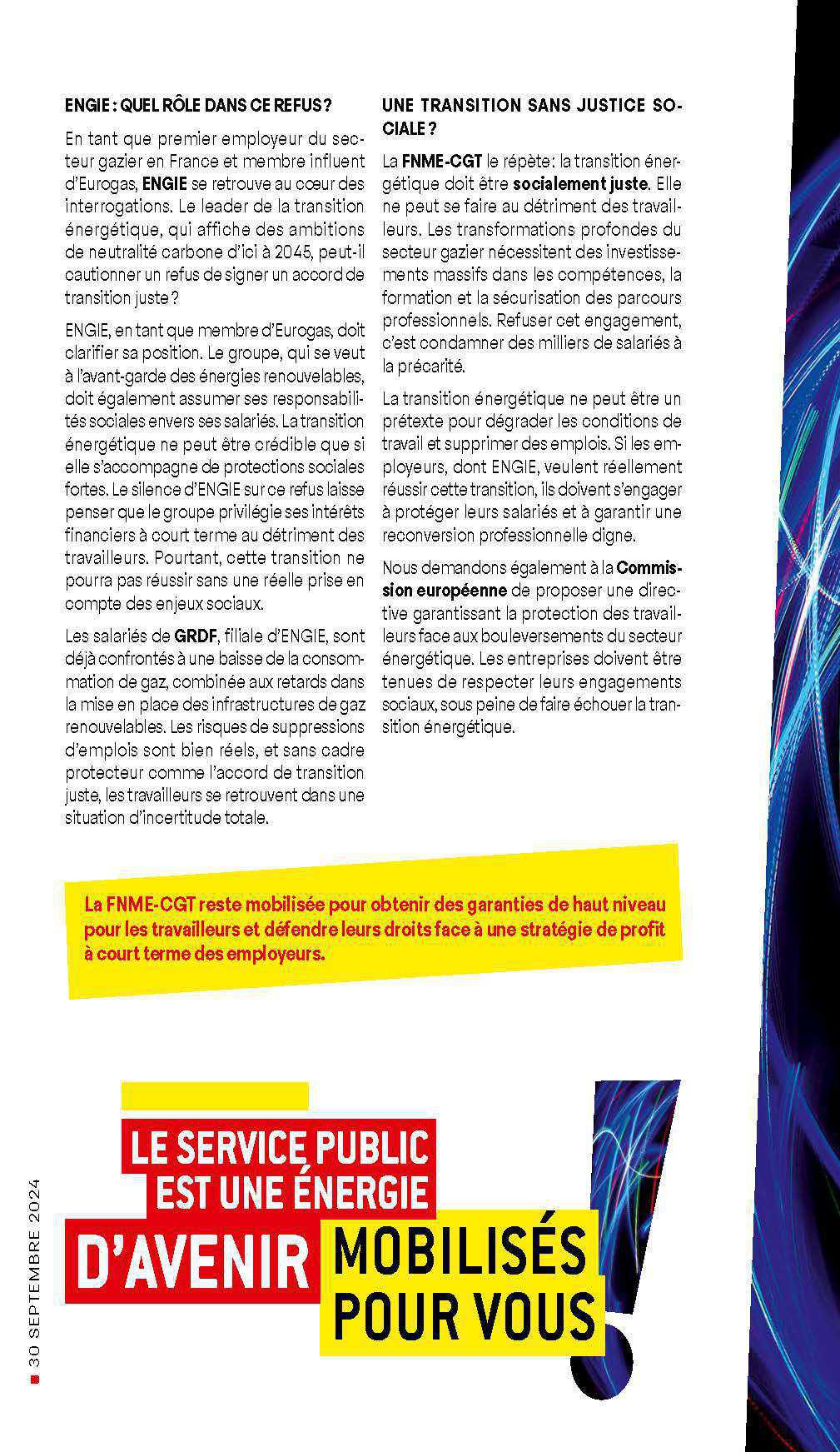 Les travailleurs du gaz ne doivent pas être sacrifiés !