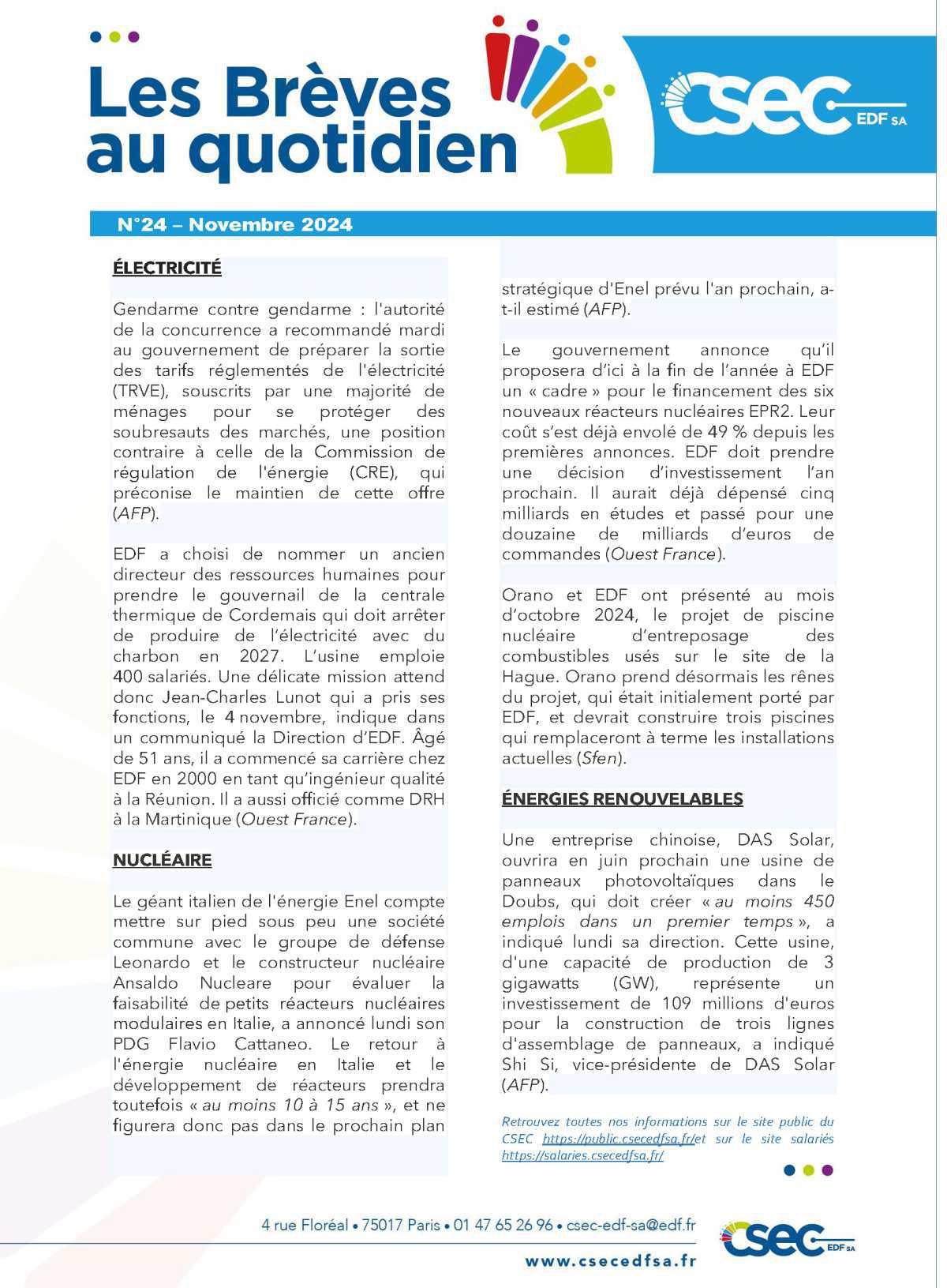 Les brèves du CSEC n°24
