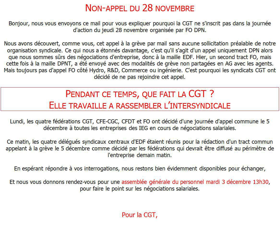 Mesures salariales EDF SA : Pourquoi la CGT n'appelle pas ?