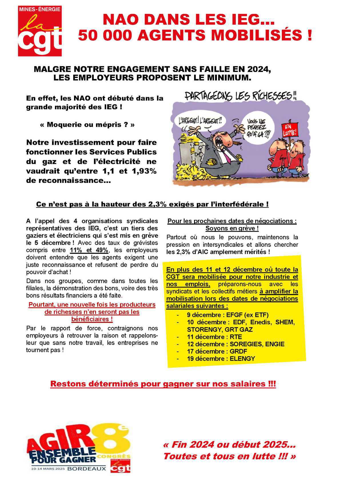 NAO DANS LES IEG… 50 000 AGENTS MOBILISÉS !