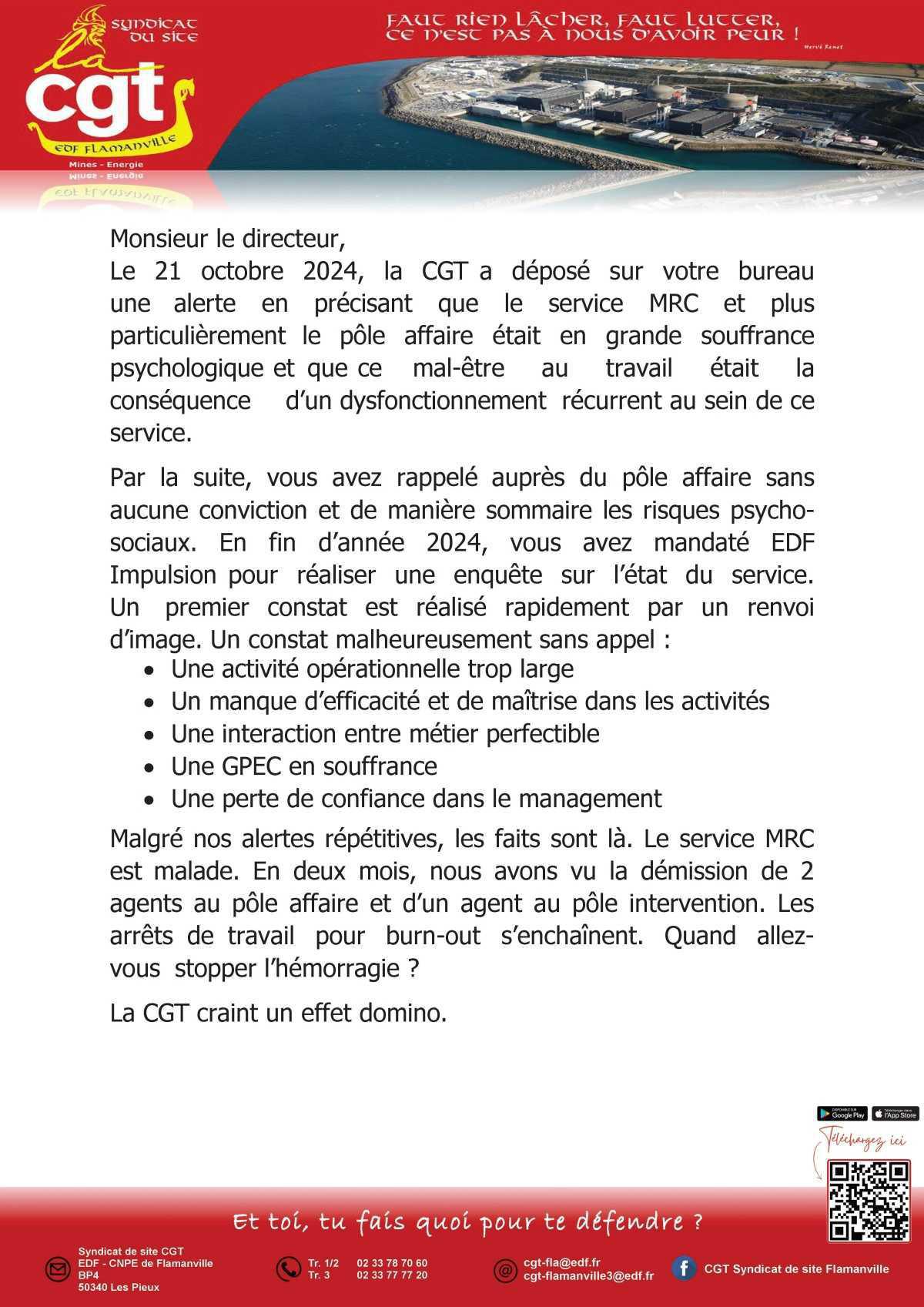 Lettre ouverte service MRC