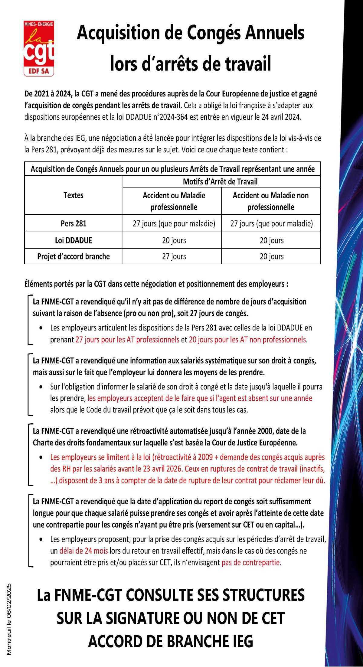 Acquisition de Congés Annuels lors d'AT