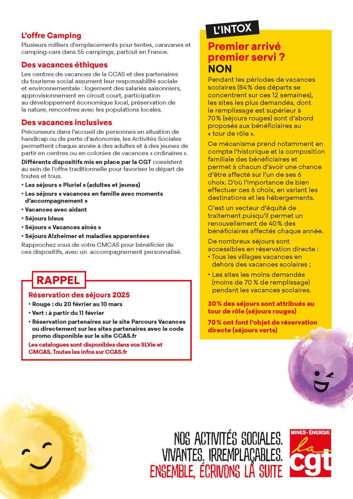 Activités Sociales : Les vacances
