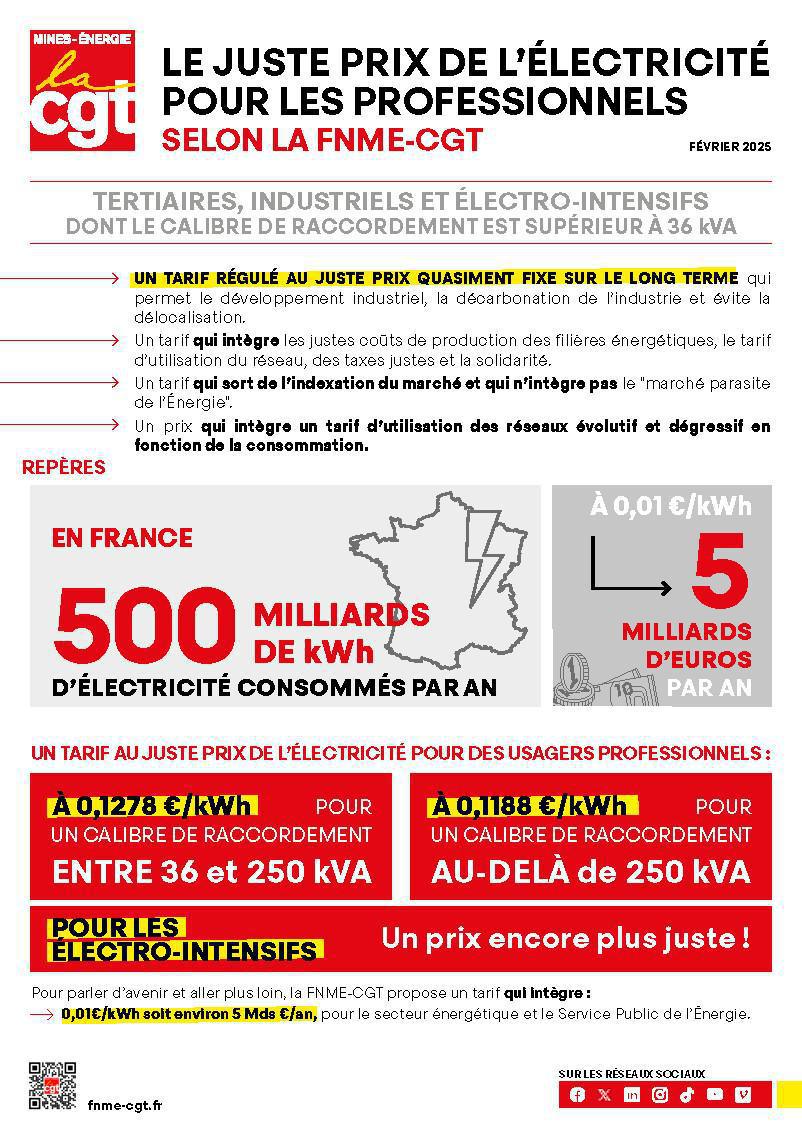 Le juste prix de l'électricité pour les professionnels