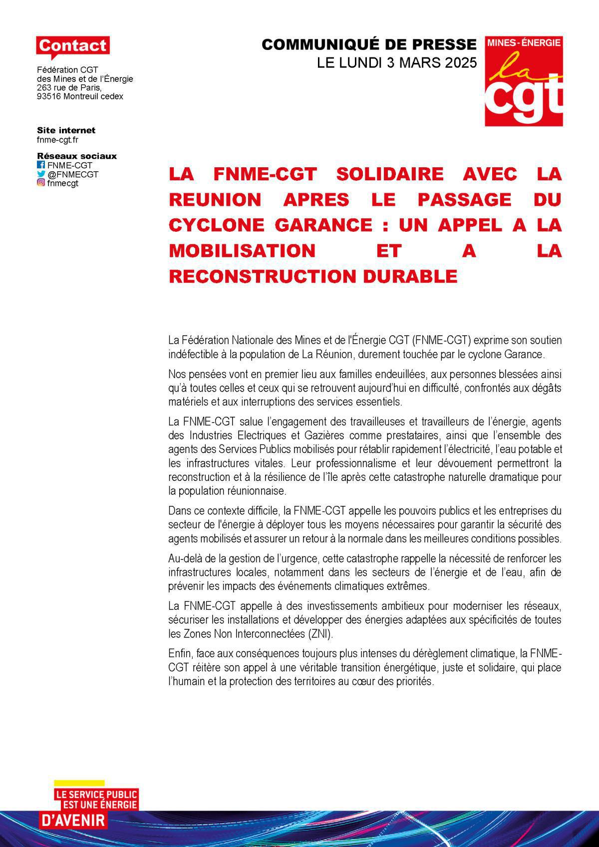 Soutien à la Réunion