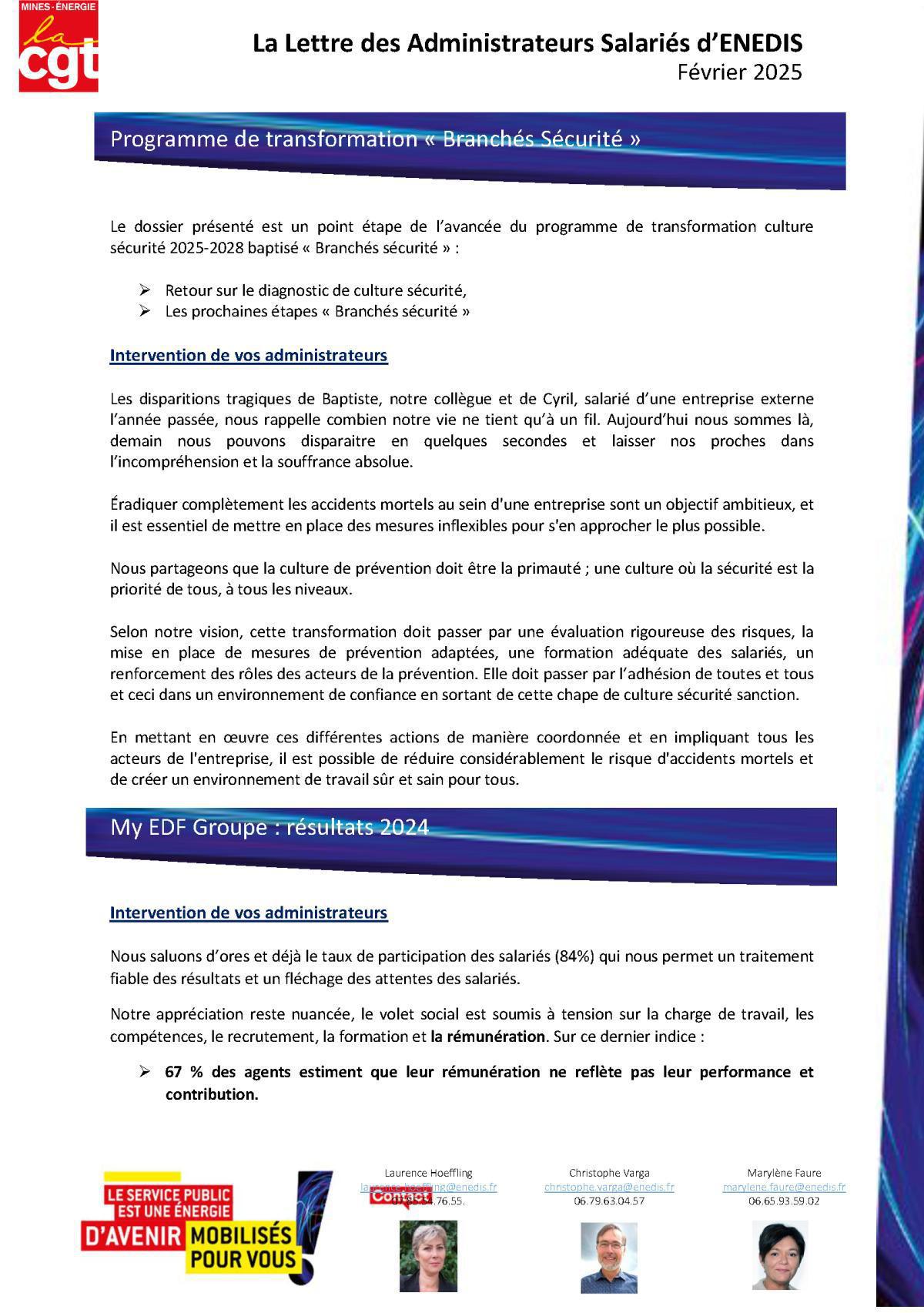 La Lettre des Administrateurs Salariés d’ENEDIS