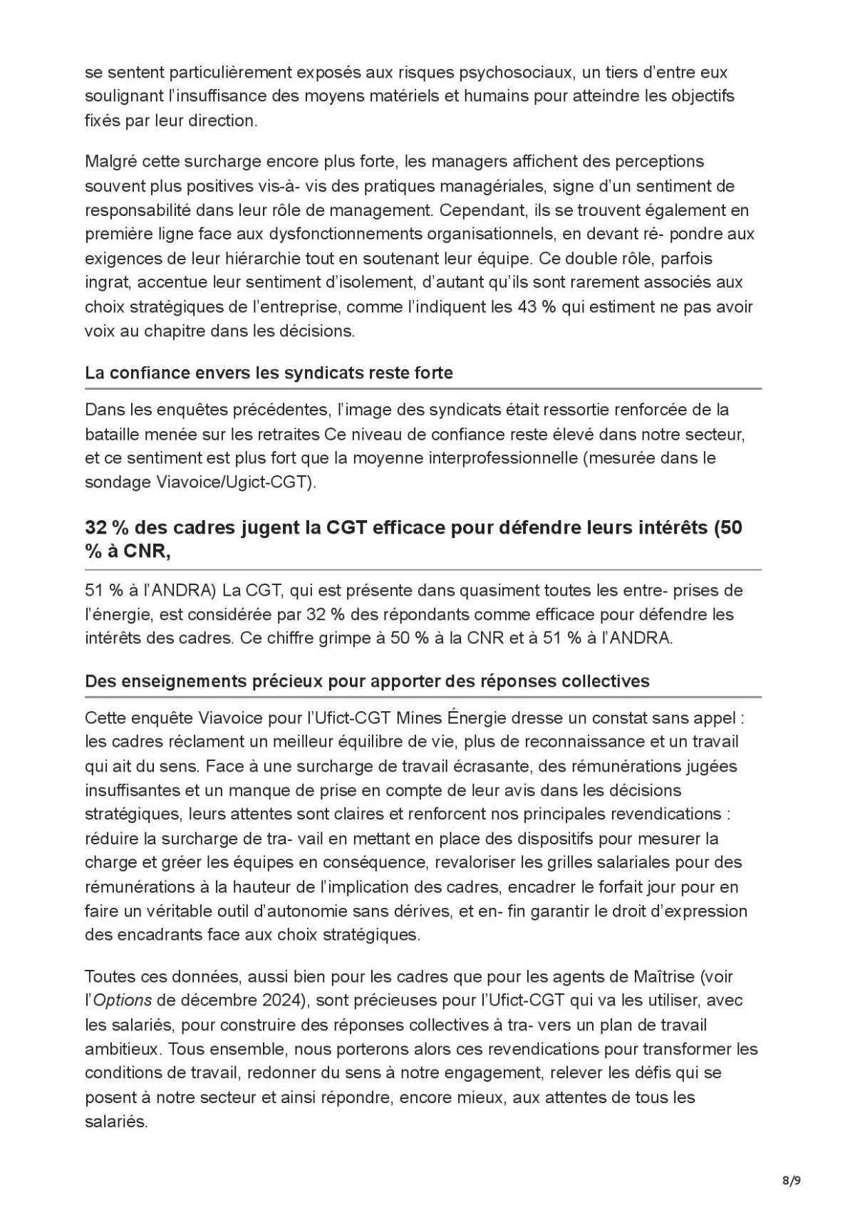 Les cadres en recherche de sens et d'équilibre de vie.