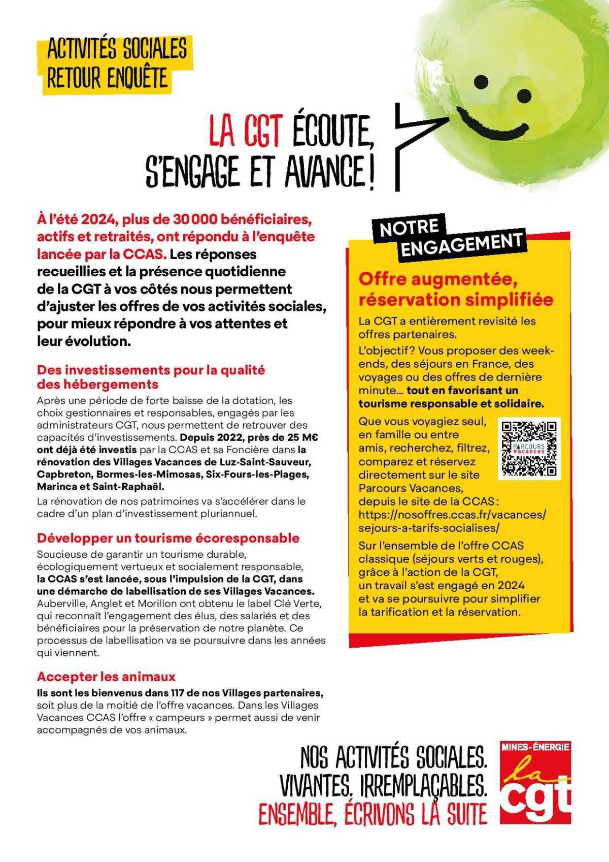 La CGT écoute, s'engage et avance !