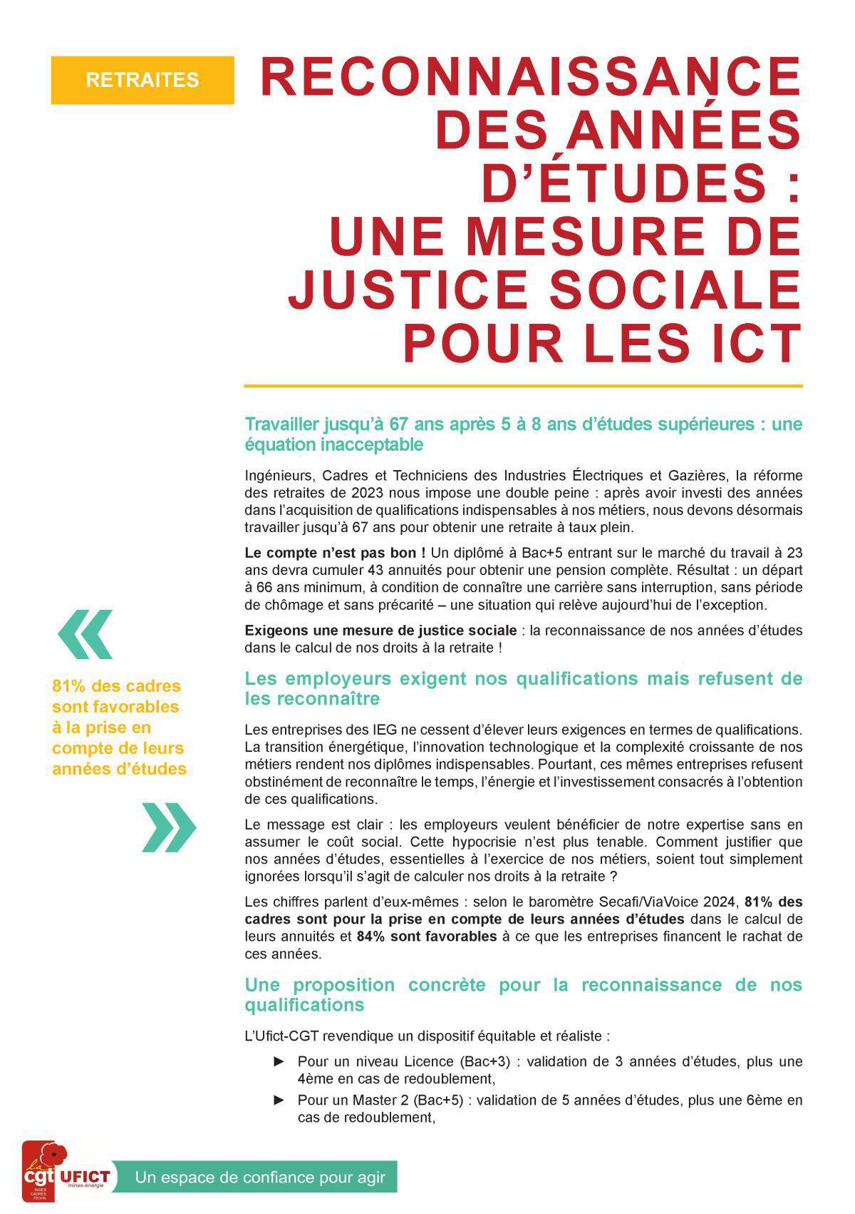 Reconnaissance des années d'études : une mesure de justice sociale pour les ICT