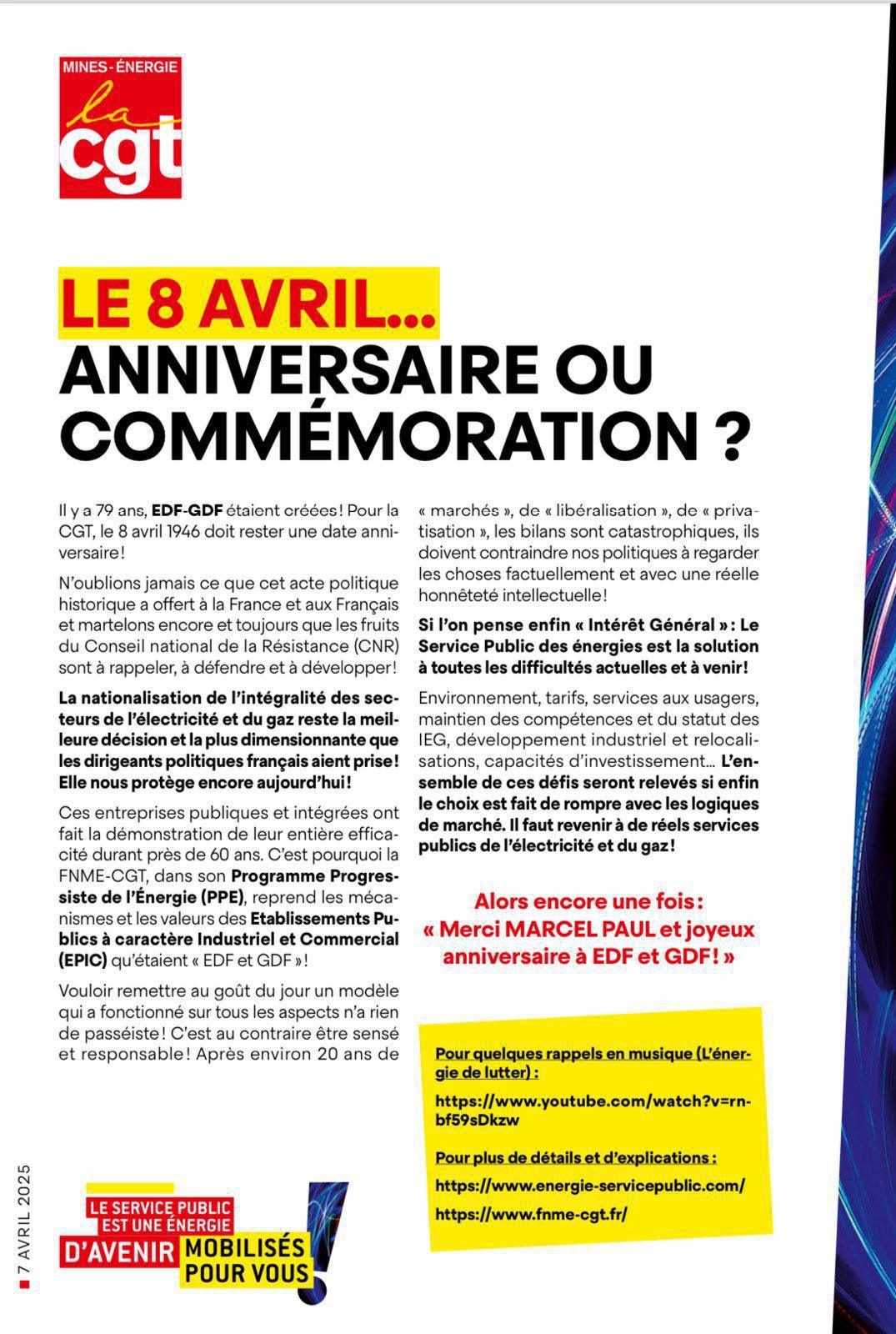 Le 8 avril... Anniversaire ou commémoration ?
