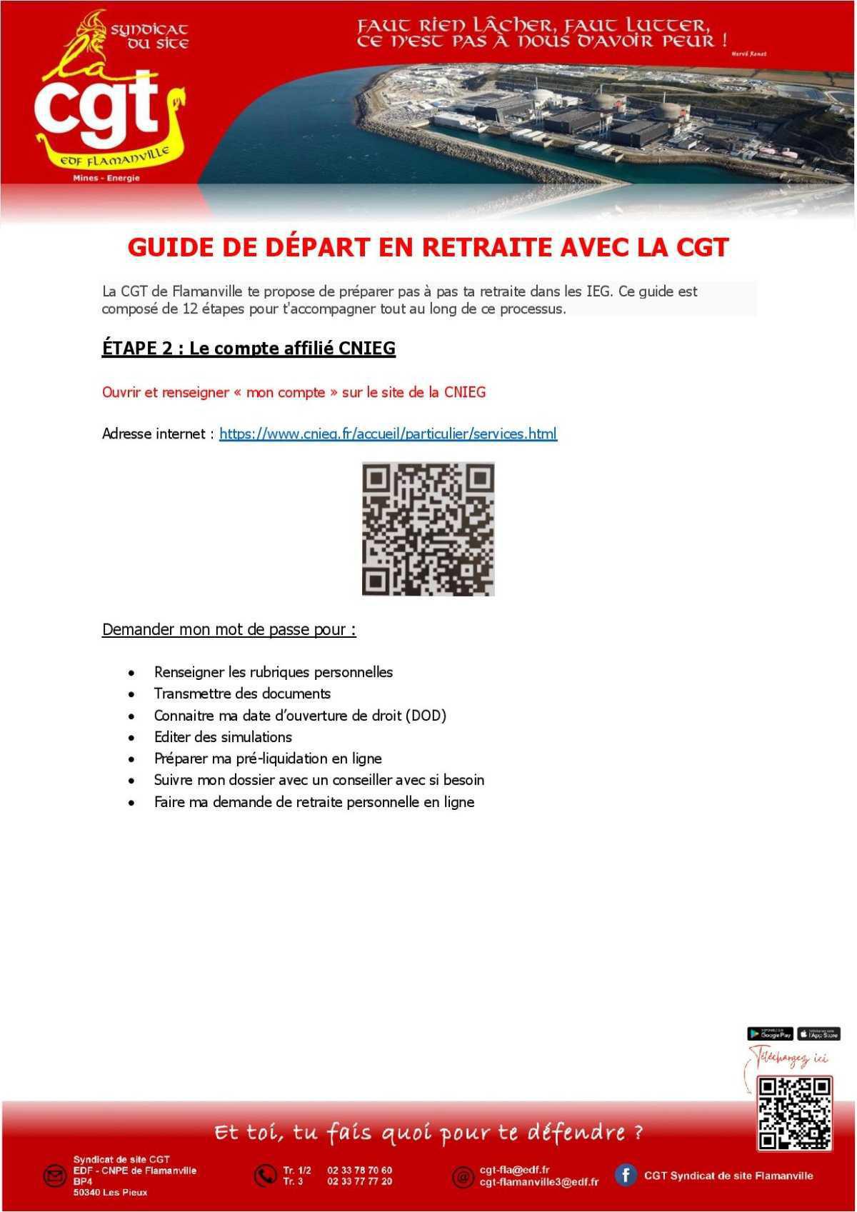 Guide de départ en retraite : Etape 2 : Le compte affilié CNIEG
