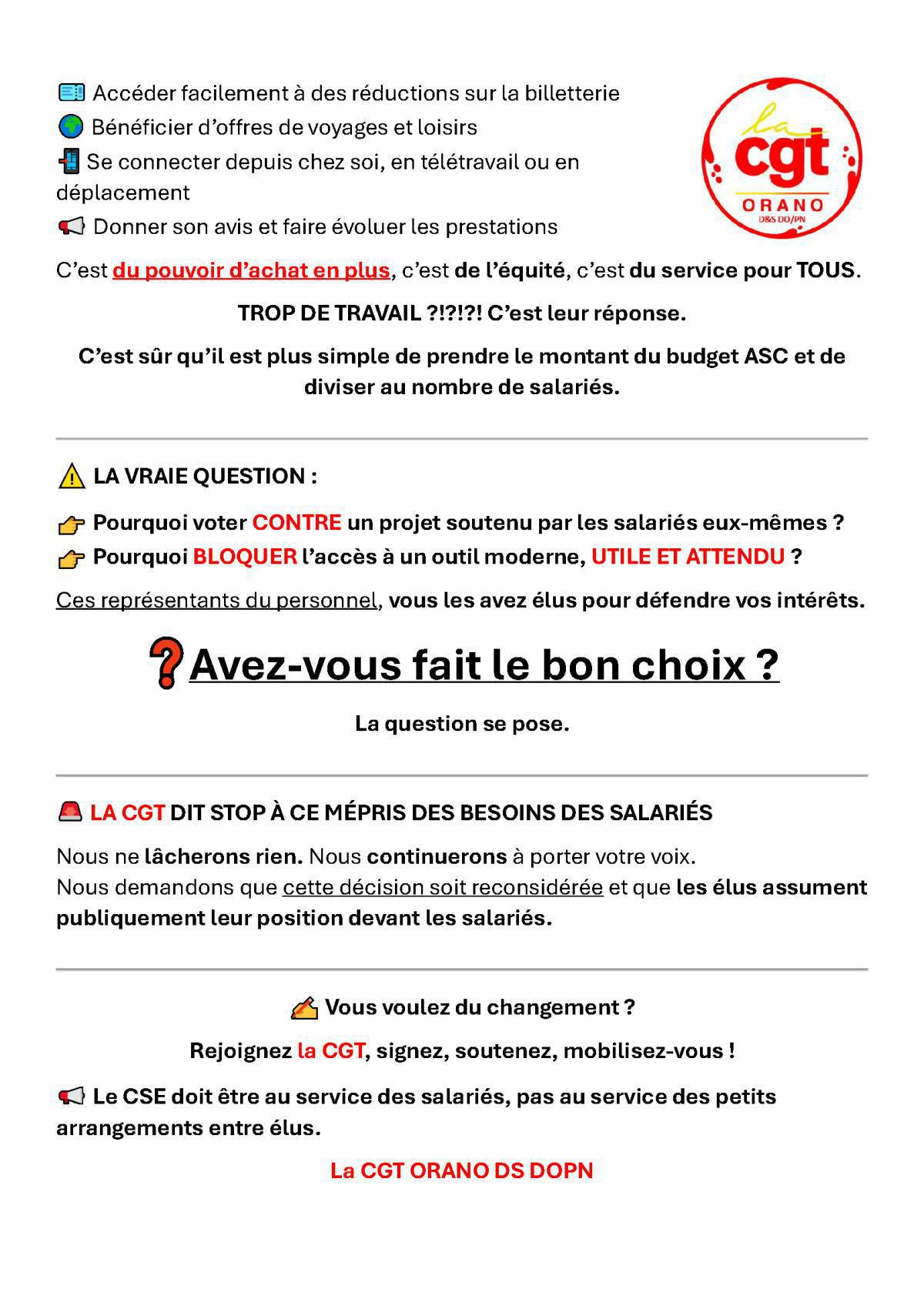 CGT Orano : Le projet de site CSE rejeté...