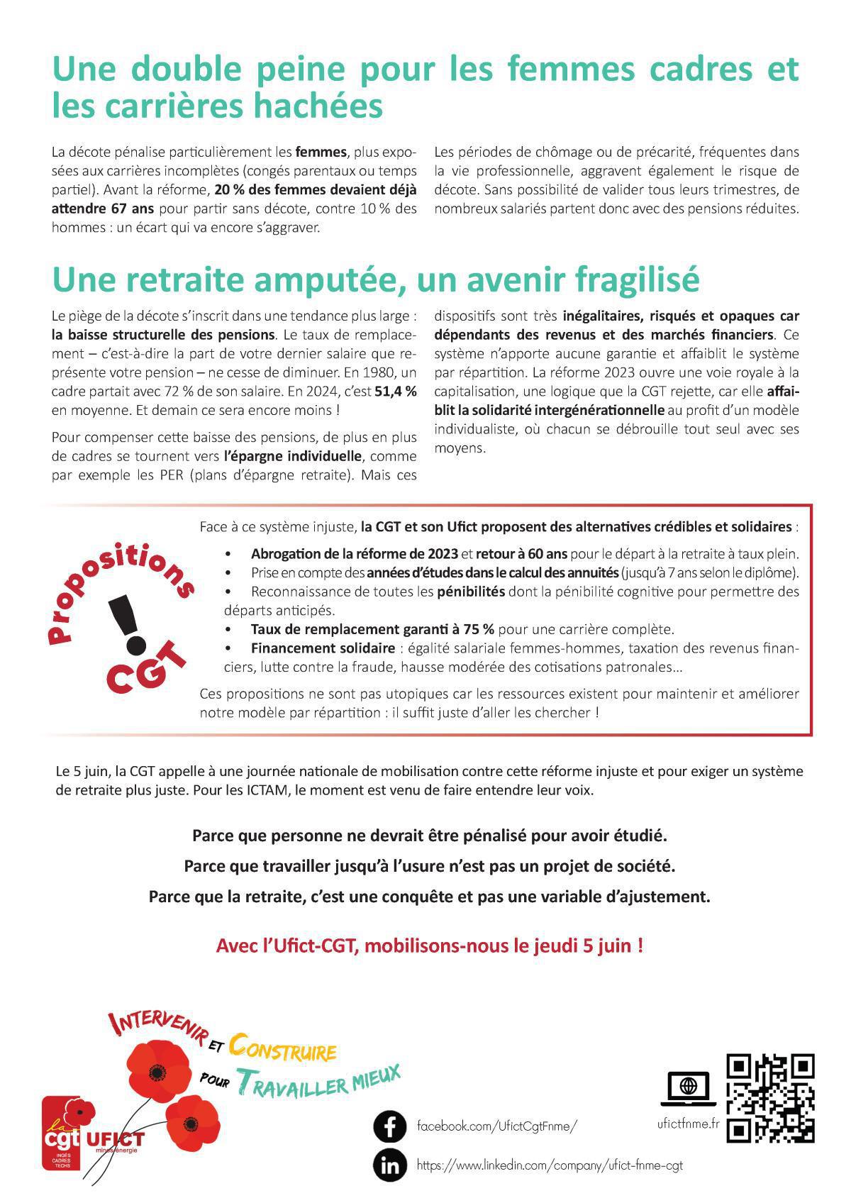 5 juin / La décote : une amputation sournoise jusqu’à 1/4 de votre pension !
