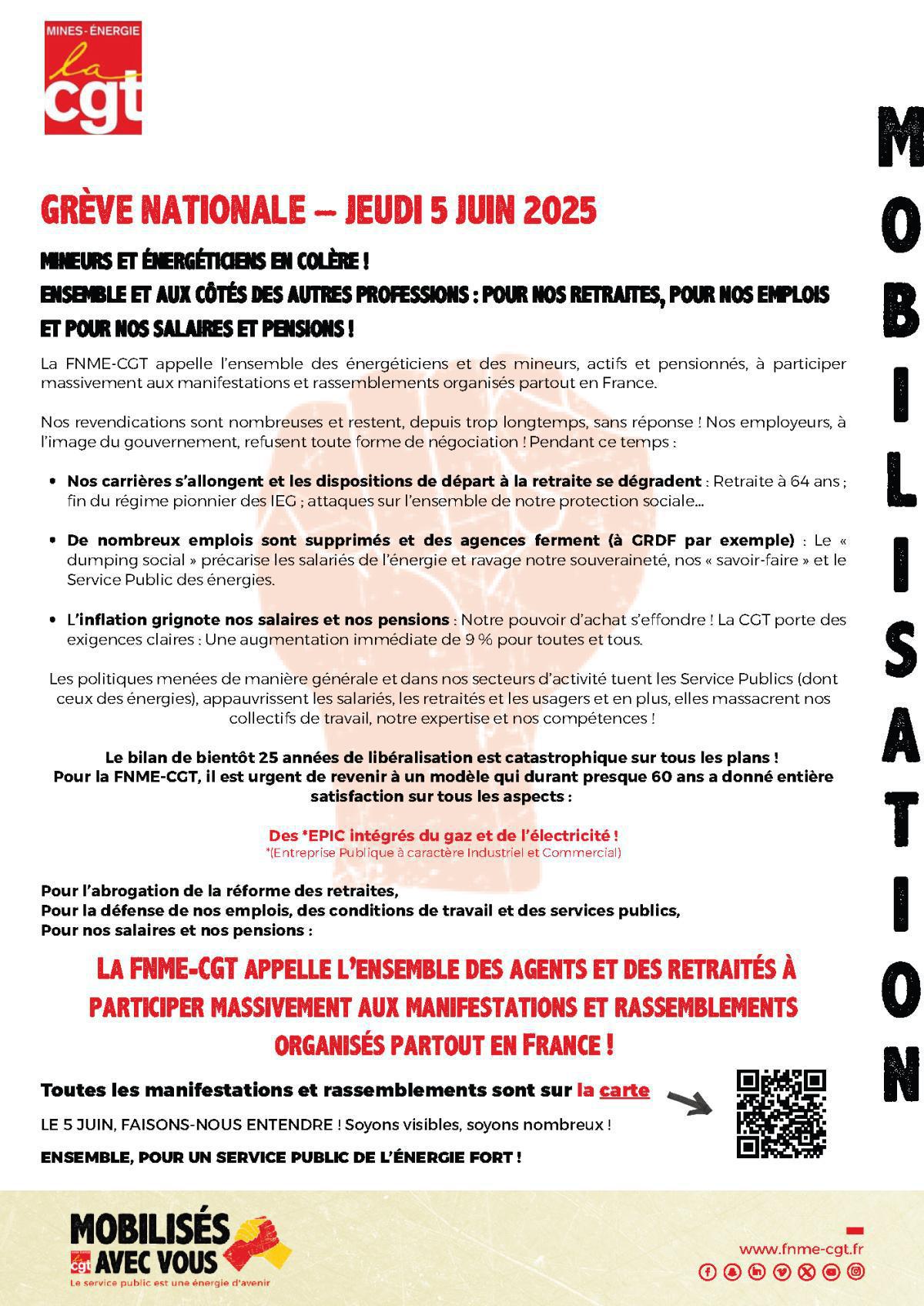 Grève nationale : 5 juin