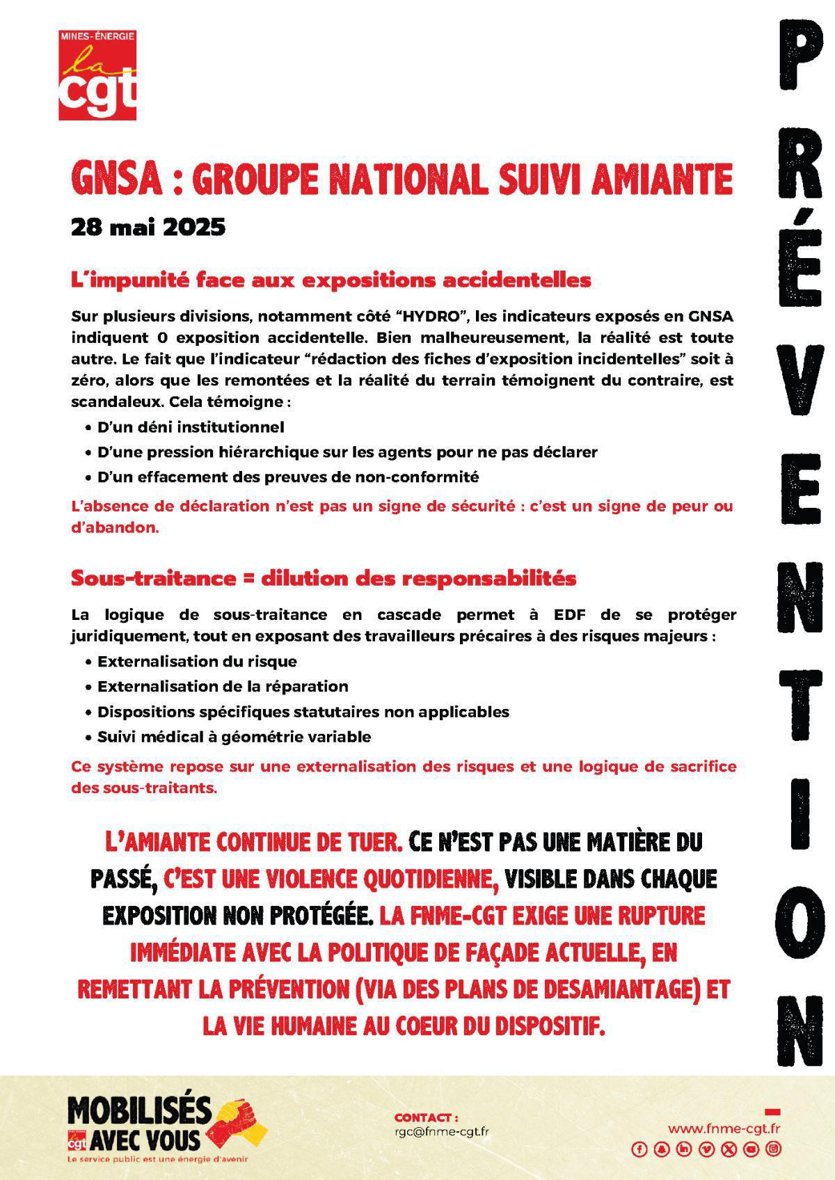 CNSA : Groupe National Suivi Amiante