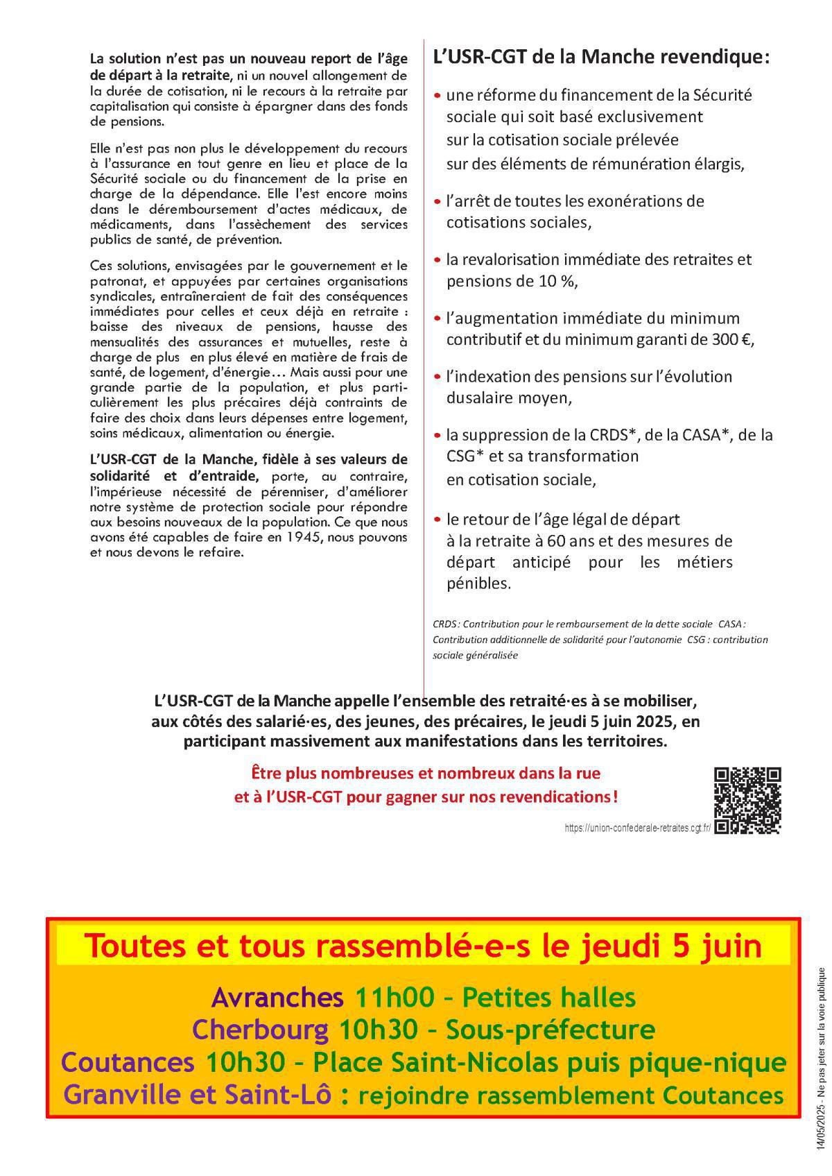 USR Mobilisation du 5 juin