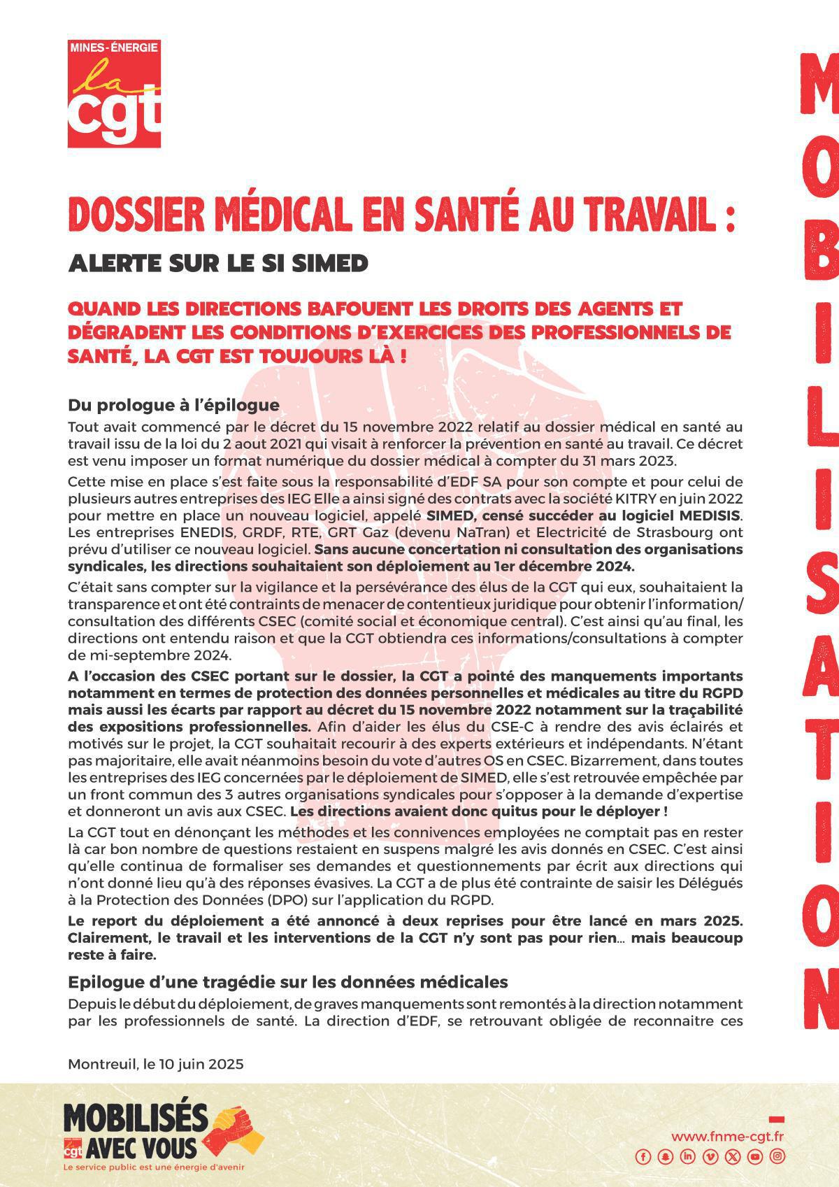 Dossier médical en santé au travail : Alerte sur le SI SIMED